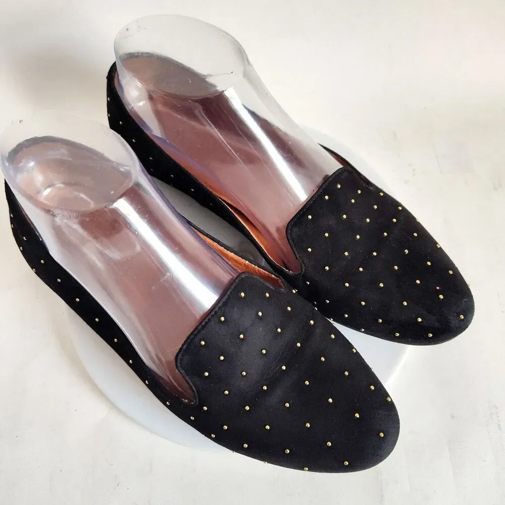 Madewell 1937 Teddy Loafers Women Size 7 Suede Comfortable Leather Flats Studded